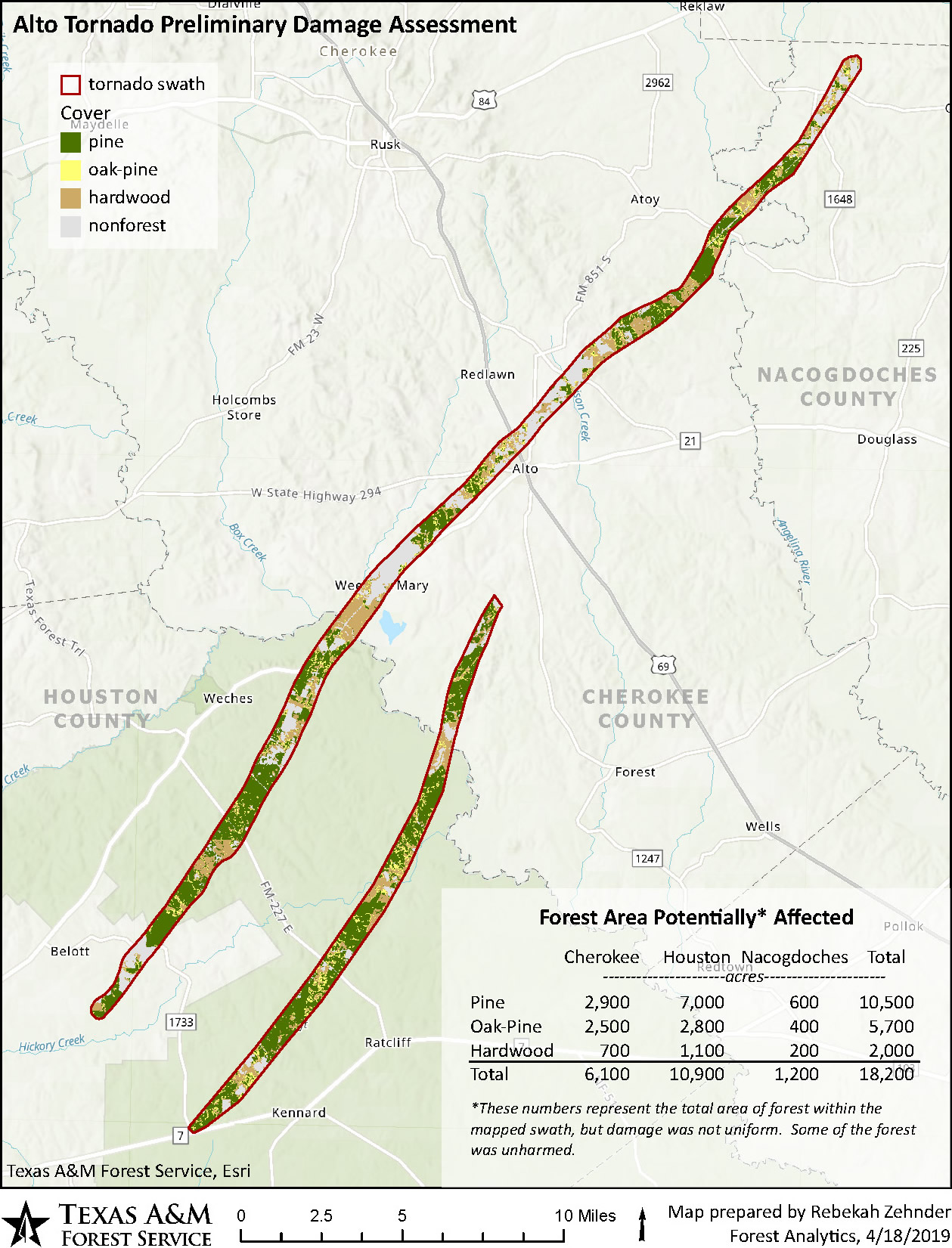 Alto Preliminary Assessment by County